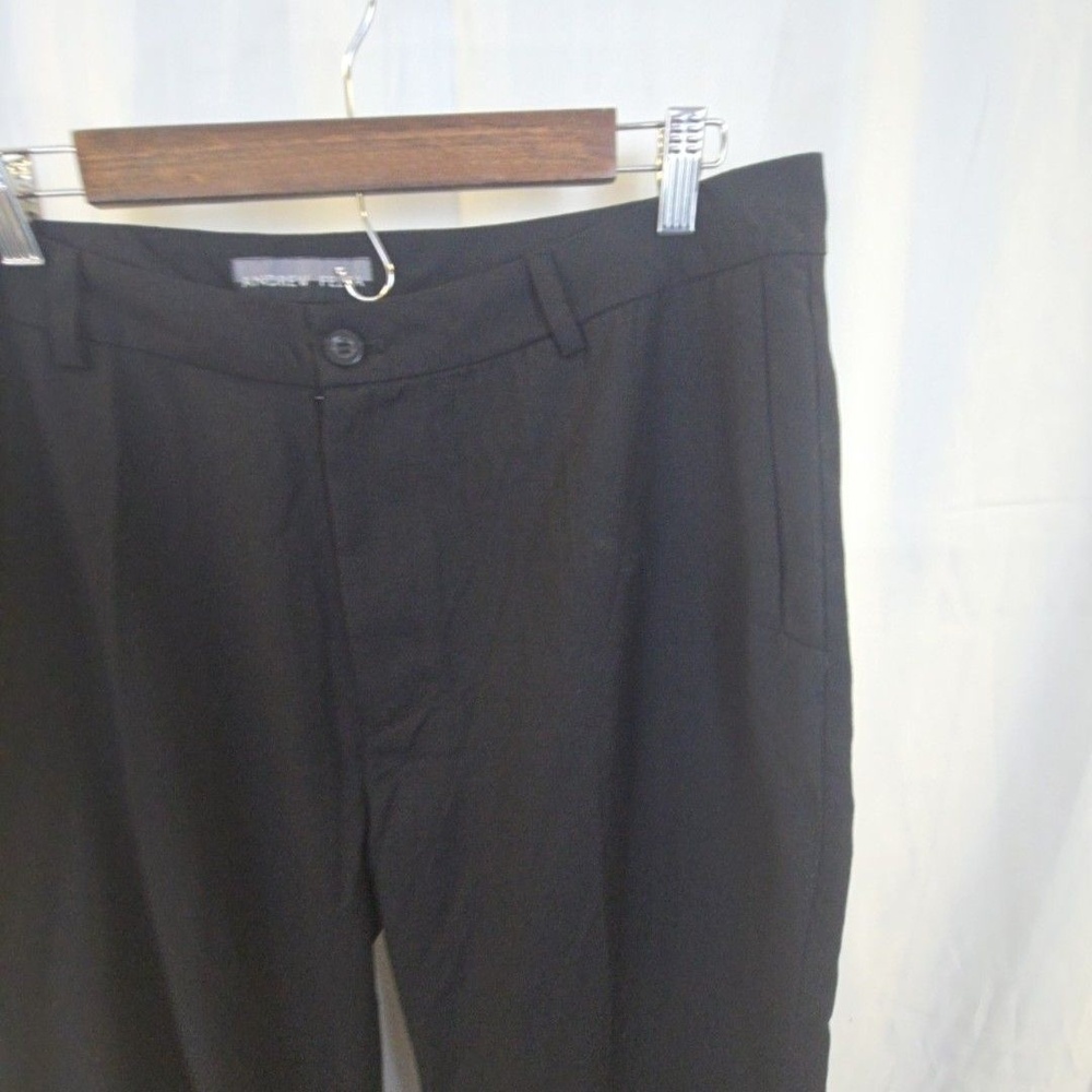 Andrew Fezza Dress Pants Mens 36x34 Black Ink Pleated Classic Fit Rayon Blend - Picture 6 of 16